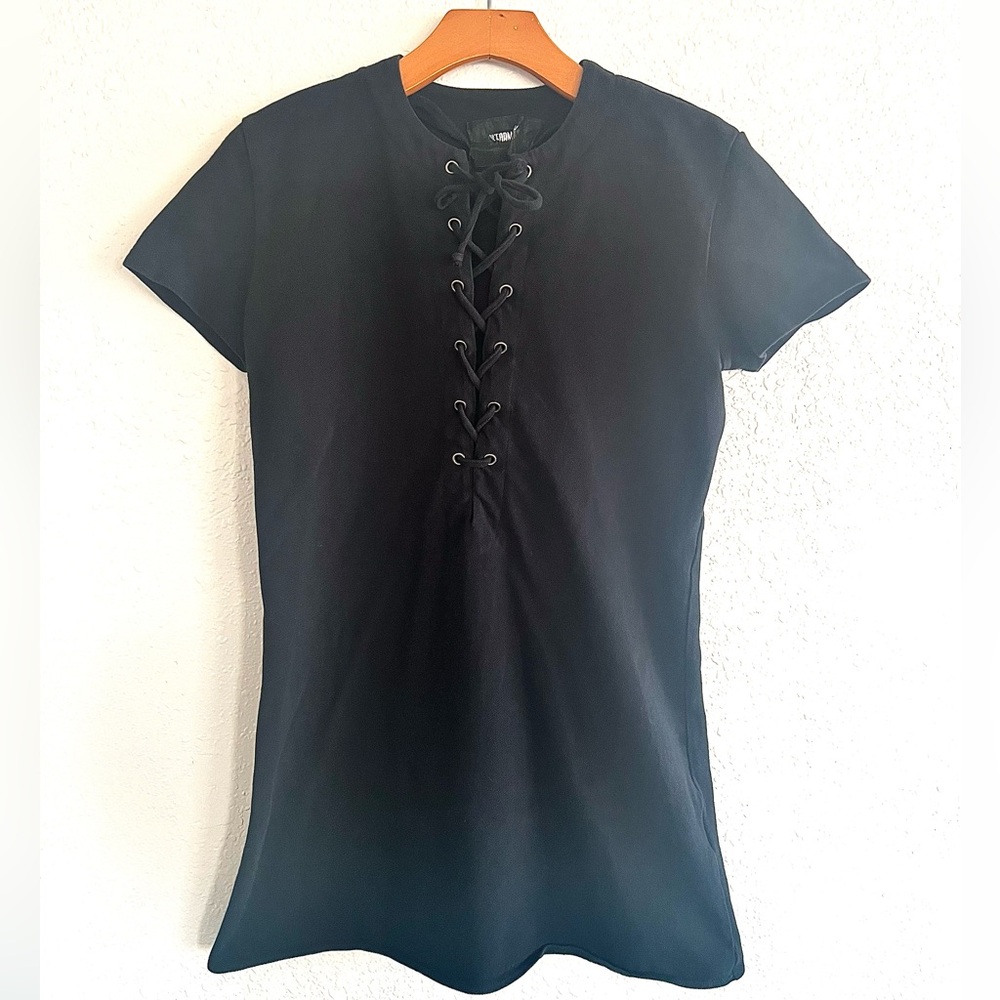 Reformation Black Tie-Up Tunic Small/Medium